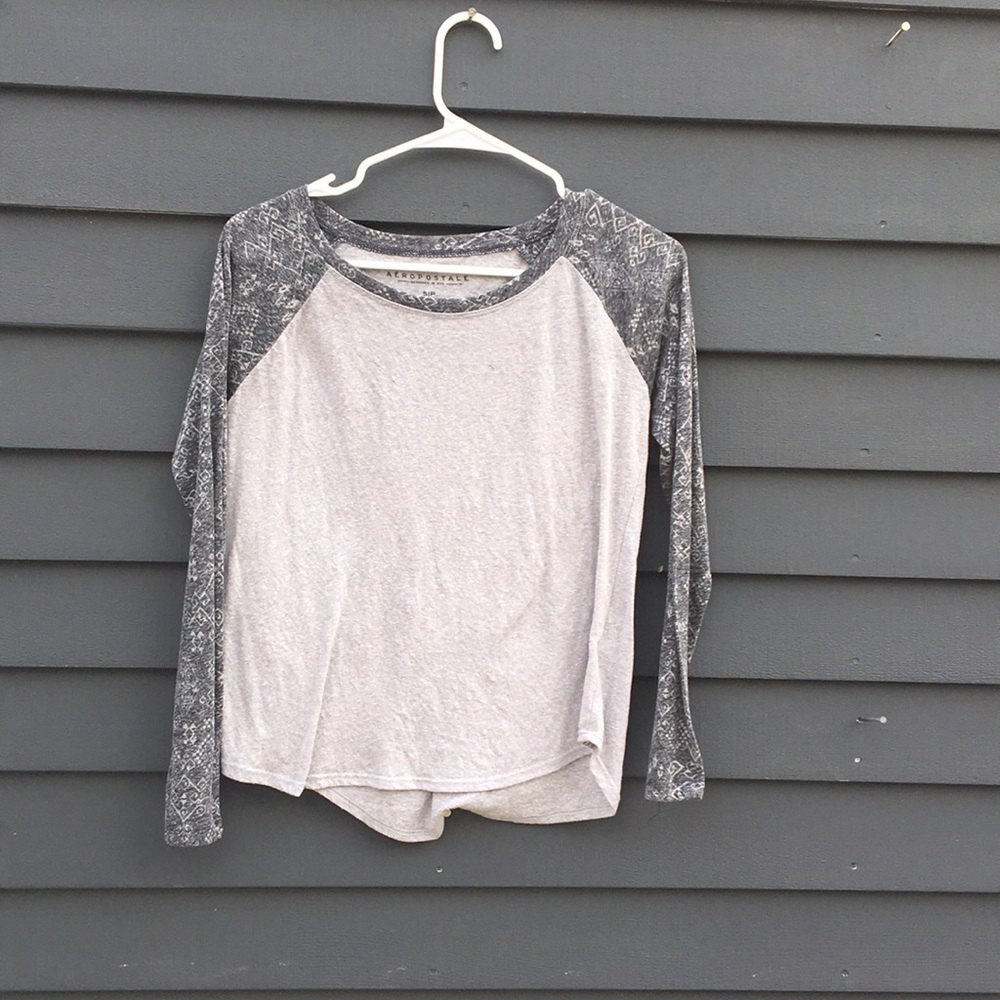 patterned baseball tee